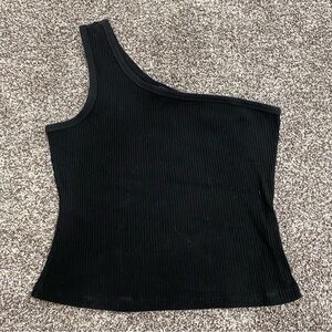 Shein Black One‎ Shoulder Top Women's Size Medium